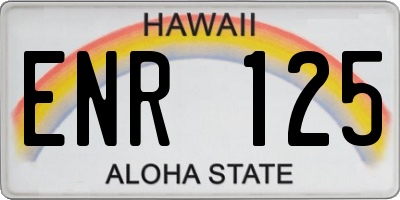 HI license plate ENR125