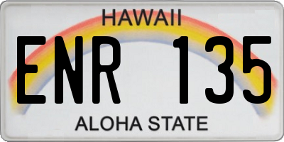 HI license plate ENR135