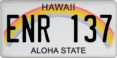 HI license plate ENR137