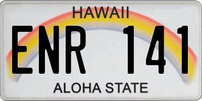 HI license plate ENR141