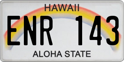 HI license plate ENR143