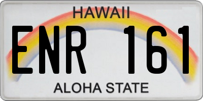 HI license plate ENR161
