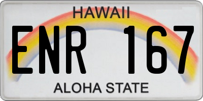 HI license plate ENR167