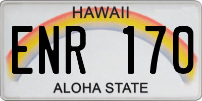 HI license plate ENR170