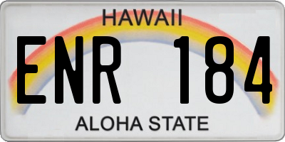 HI license plate ENR184