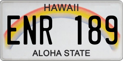 HI license plate ENR189