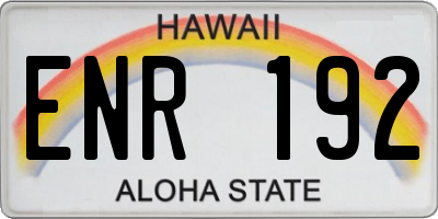 HI license plate ENR192