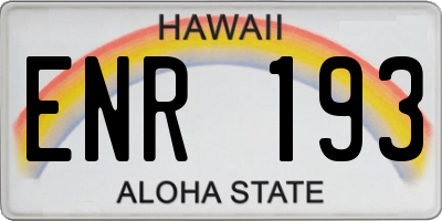 HI license plate ENR193