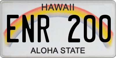 HI license plate ENR200