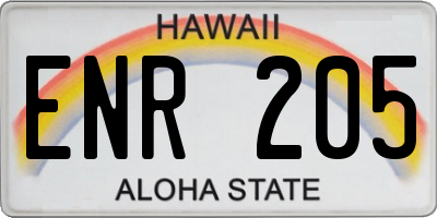 HI license plate ENR205
