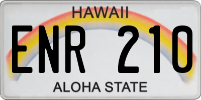 HI license plate ENR210
