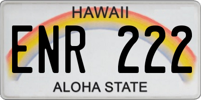 HI license plate ENR222