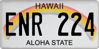 HI license plate ENR224