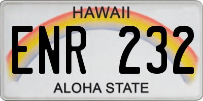 HI license plate ENR232
