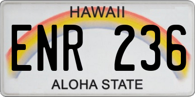 HI license plate ENR236