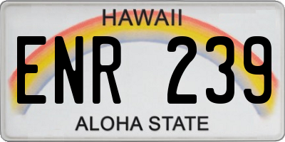 HI license plate ENR239