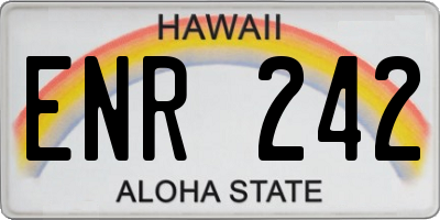 HI license plate ENR242
