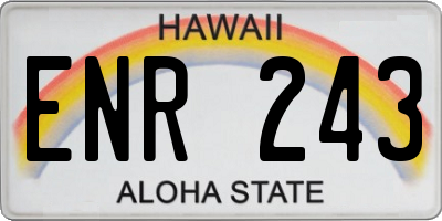 HI license plate ENR243