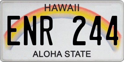 HI license plate ENR244