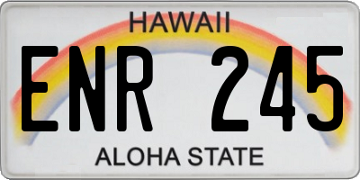 HI license plate ENR245