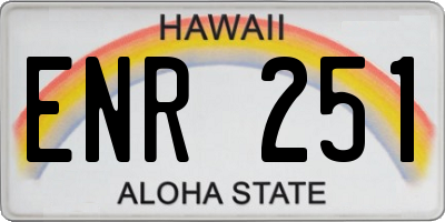 HI license plate ENR251