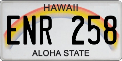 HI license plate ENR258