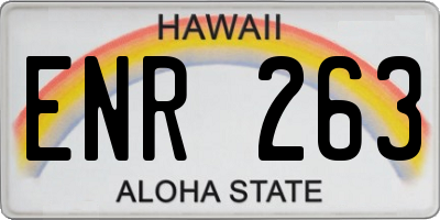 HI license plate ENR263
