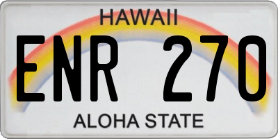 HI license plate ENR270