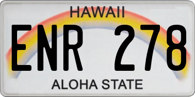 HI license plate ENR278