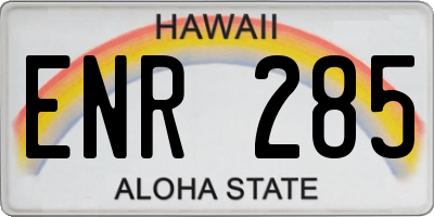 HI license plate ENR285