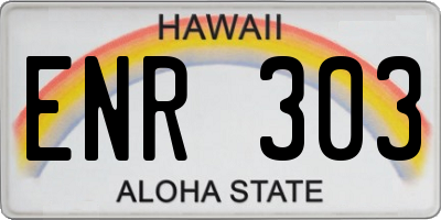HI license plate ENR303