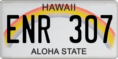 HI license plate ENR307