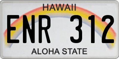 HI license plate ENR312
