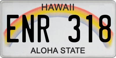 HI license plate ENR318