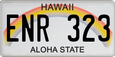 HI license plate ENR323