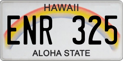 HI license plate ENR325