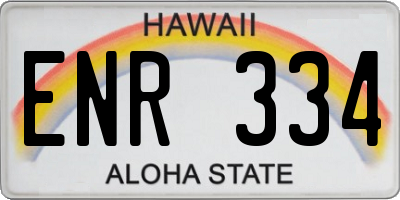 HI license plate ENR334