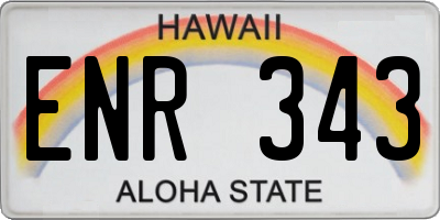 HI license plate ENR343