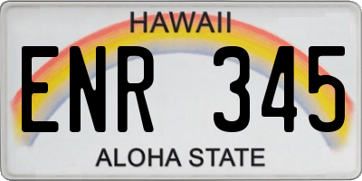 HI license plate ENR345