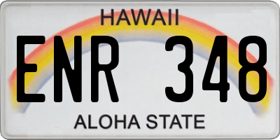 HI license plate ENR348