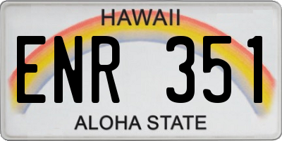 HI license plate ENR351