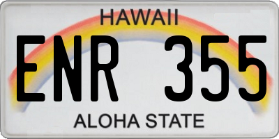 HI license plate ENR355