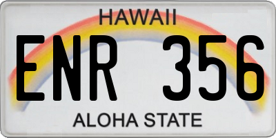 HI license plate ENR356