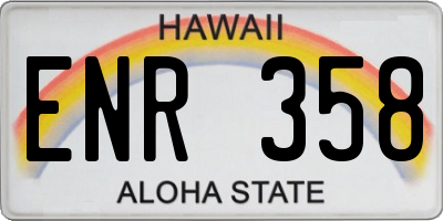 HI license plate ENR358
