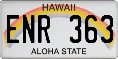 HI license plate ENR363