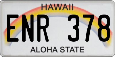 HI license plate ENR378