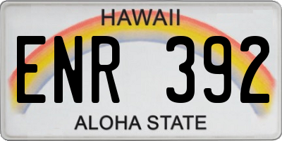 HI license plate ENR392