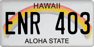 HI license plate ENR403