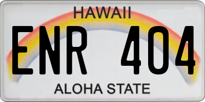 HI license plate ENR404