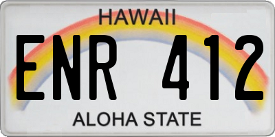 HI license plate ENR412